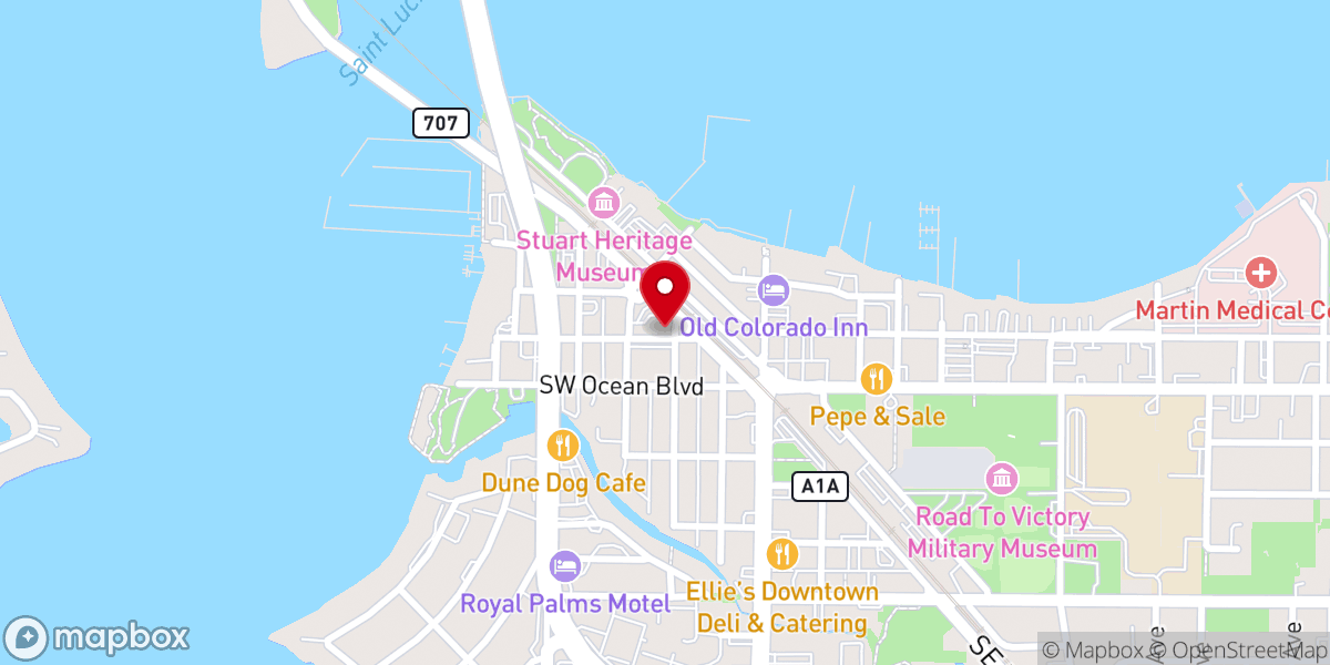 Map showing location of Treasure Coast Presbyterian