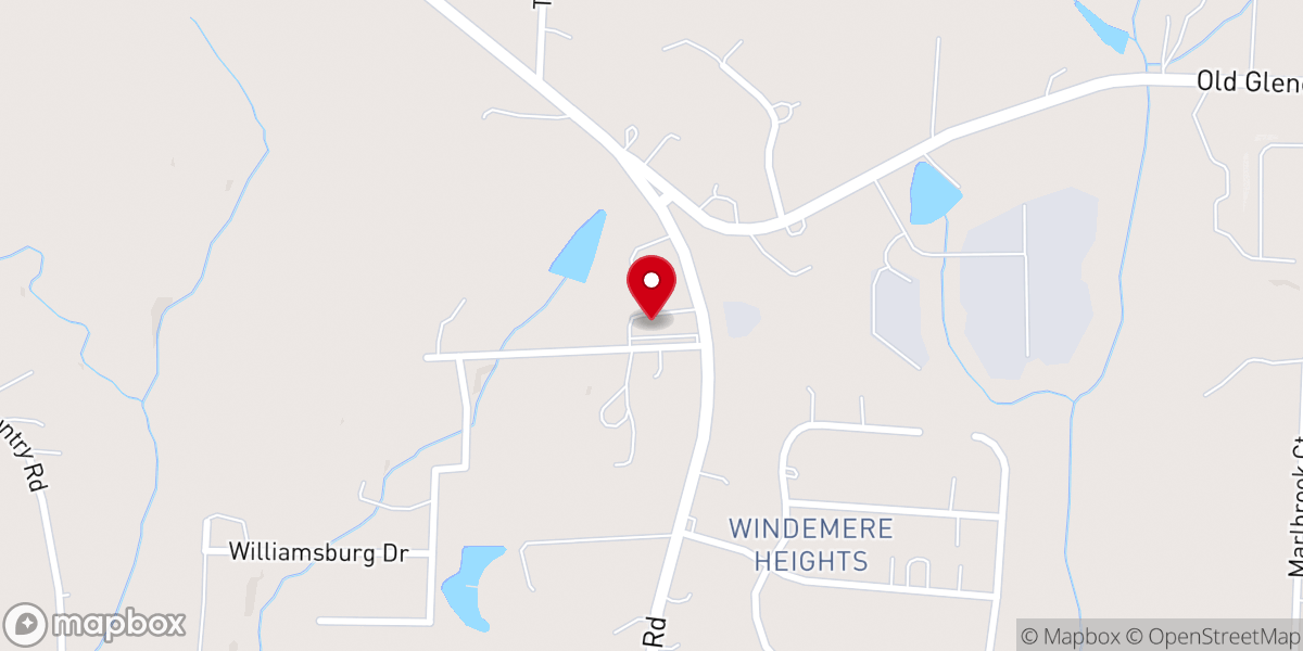 Map showing location of Trindale Baptist Church