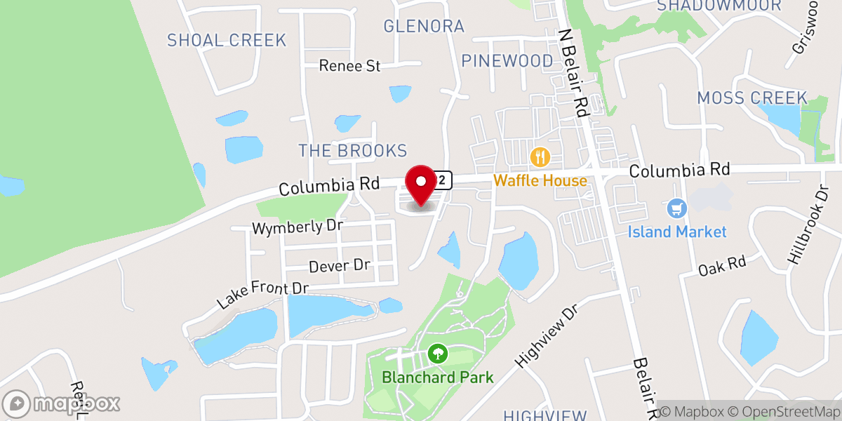 Map showing location of Trinity Baptist Martinez