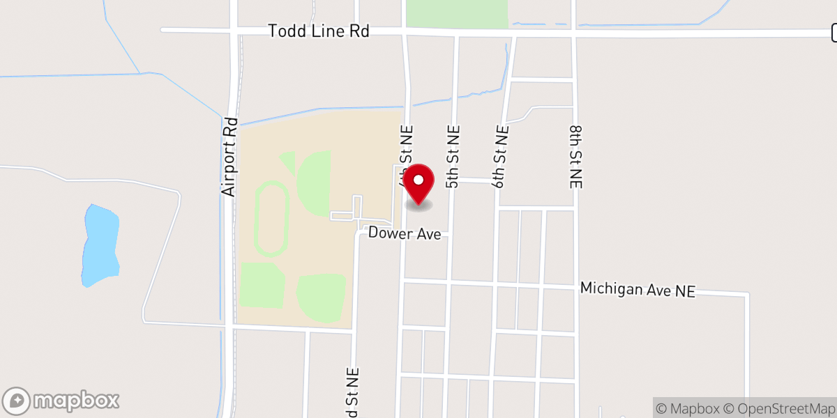 Map showing location of Trinity Lutheran Church, Staples, MN