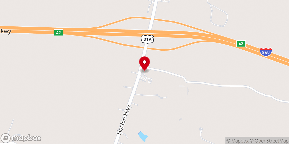 Map showing location of Triune Baptist Church