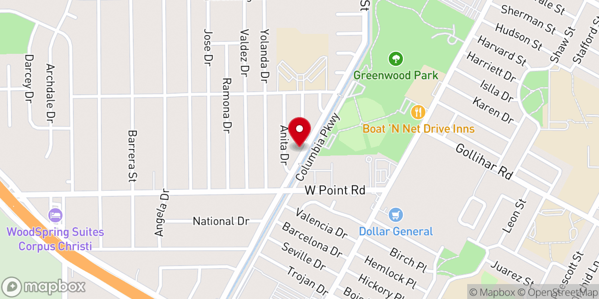 Map showing location of True Faith Baptist Church