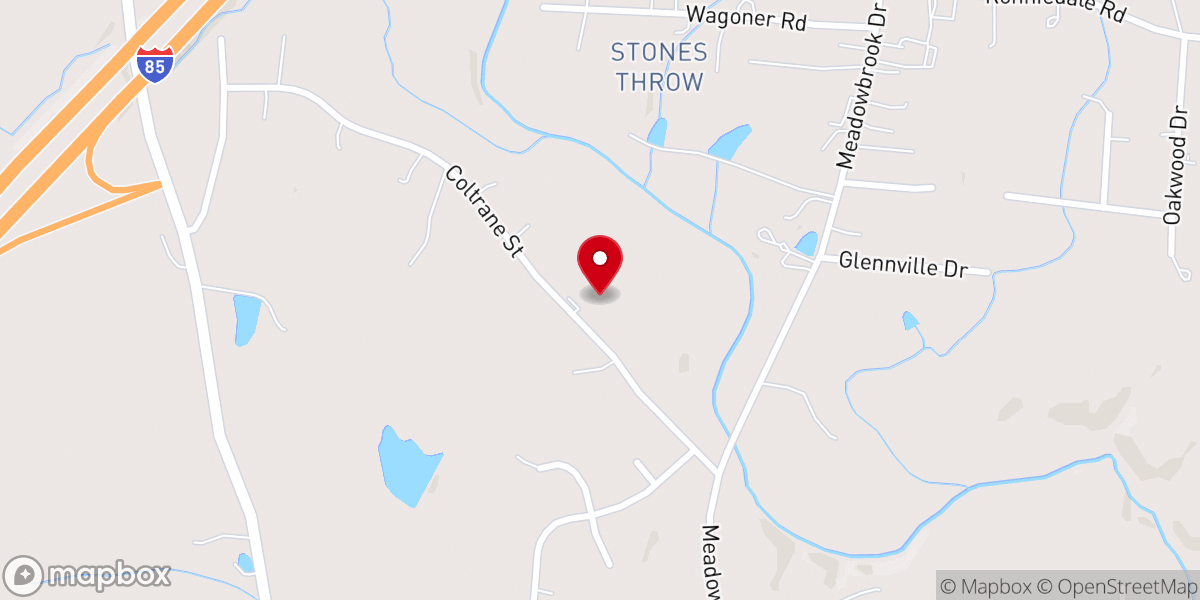 Map showing location of True Gospel Baptist Church