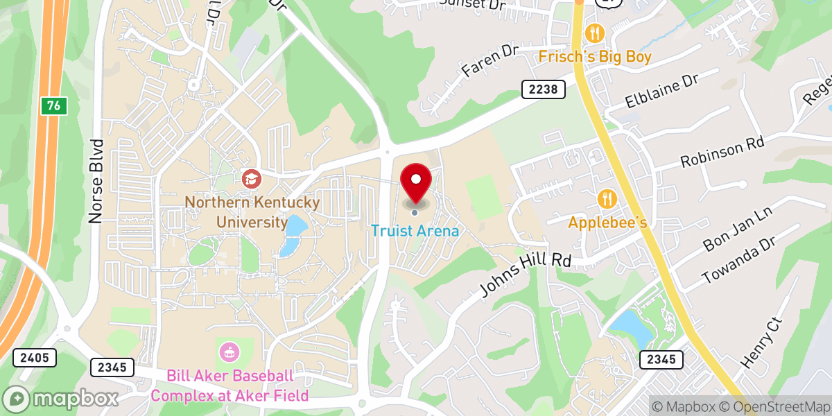 Map showing location of Truist Arena