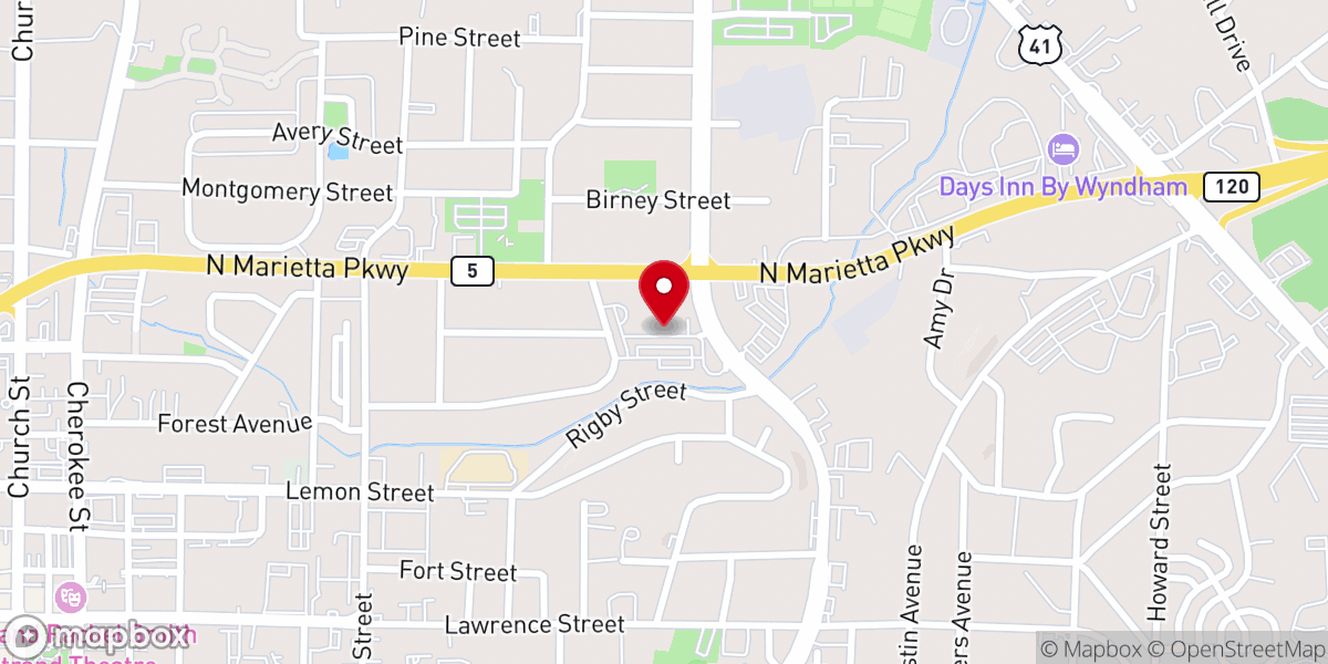 Map showing location of Turner Chapel AME Church