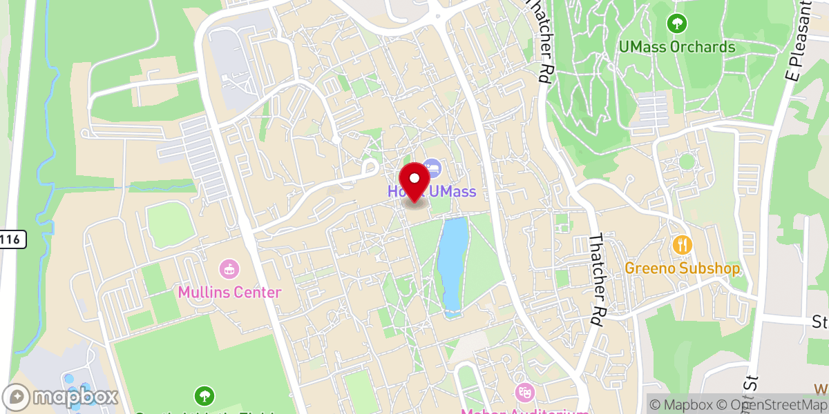 Map showing location of UMass Student Union
