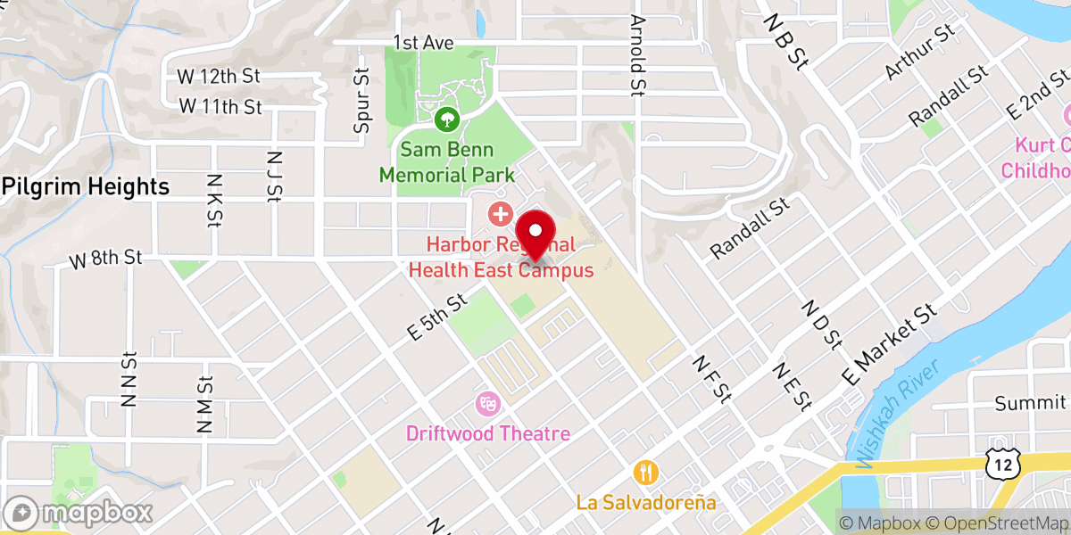 Map showing location of Union Gospel Mission Women Center