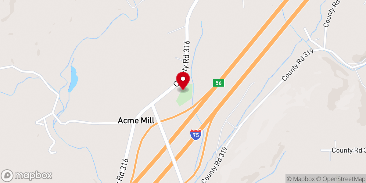 Map showing location of Union McMinn Baptist Church