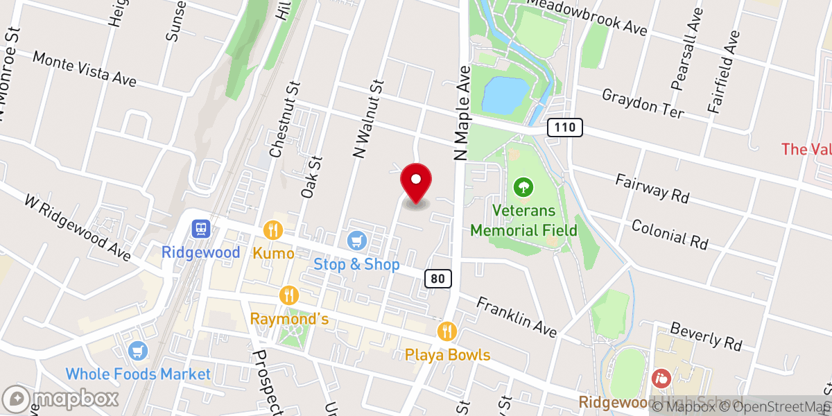 Map showing location of Unitarian Society of Ridgewood