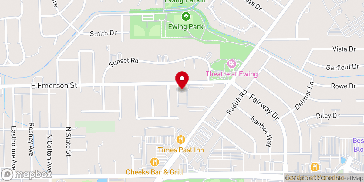 Map showing location of Unitarian Universalist Church of Bloomington Normal