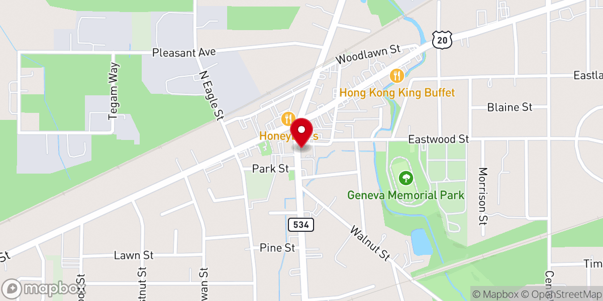 Map showing location of United Church of Geneva