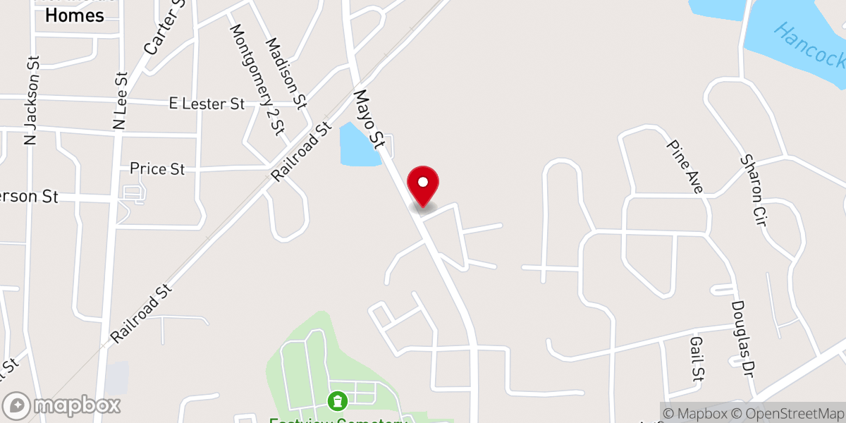 Map showing location of United Holiness Church