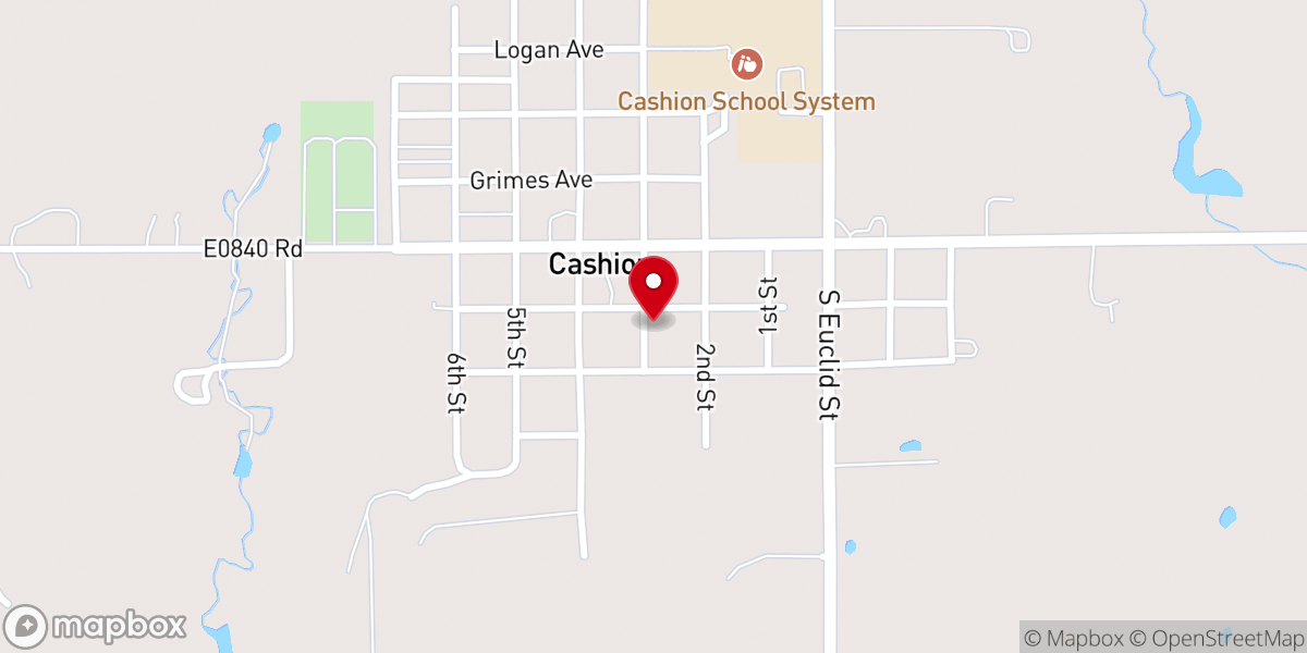 Map showing location of United Methodist Church - Food Distribution Center