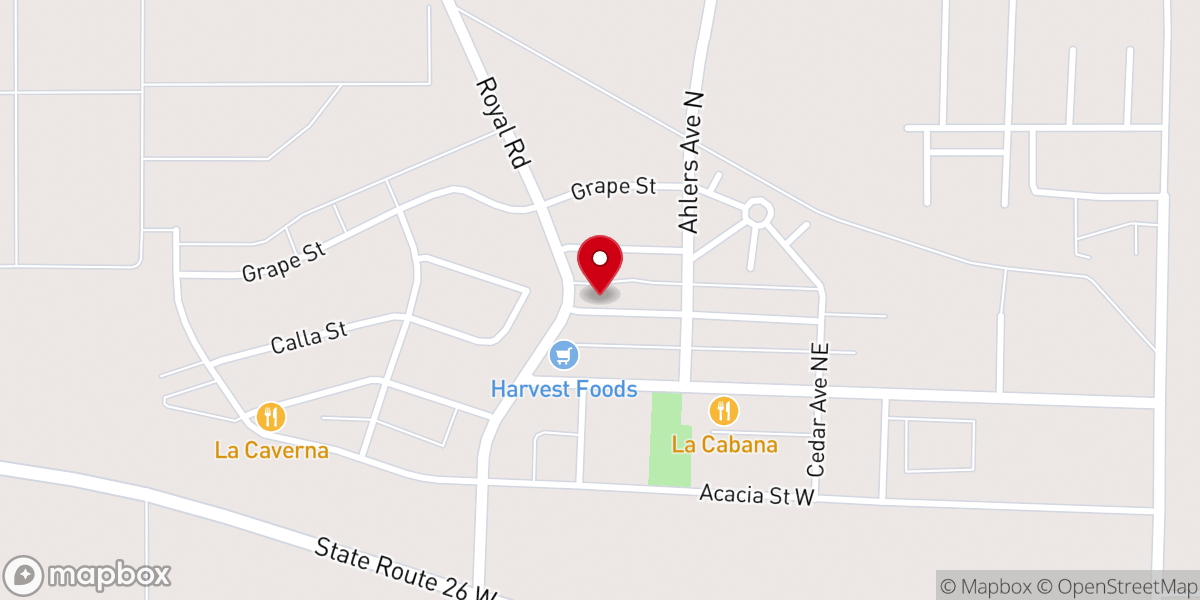 Map showing location of United Methodist Church of Royal City