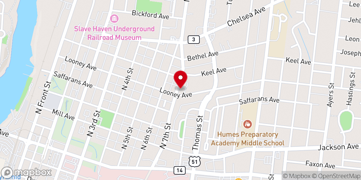 Map showing location of United Methodist Neighborhood Centers of Memphis