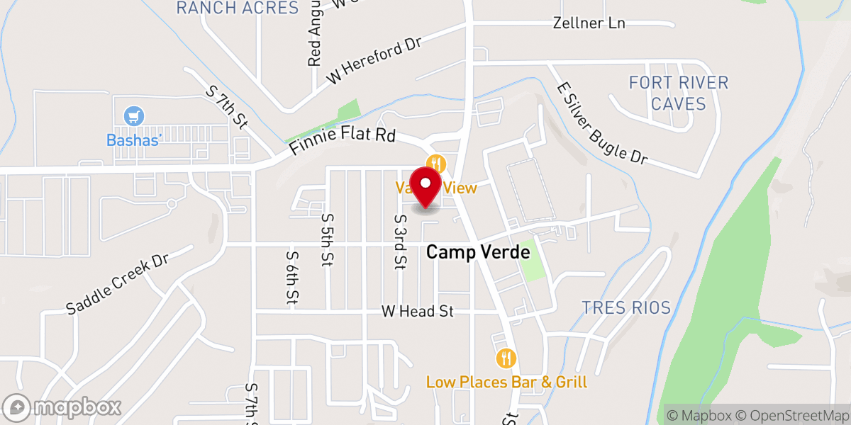 Map showing location of Verde Valley Potter's House