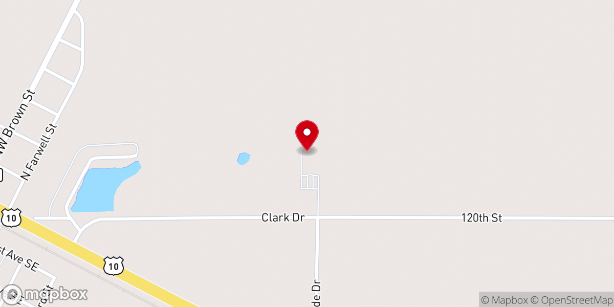 Map showing location of Verndale Family Life Church