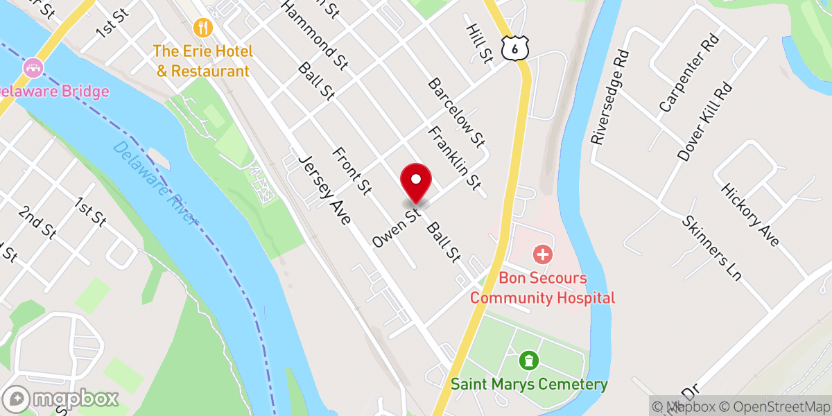 Map showing location of Vfw Hall