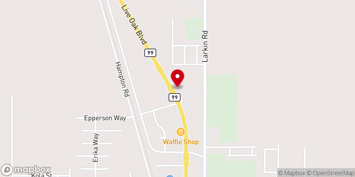 Map showing location of Victory Chapel Live Oak