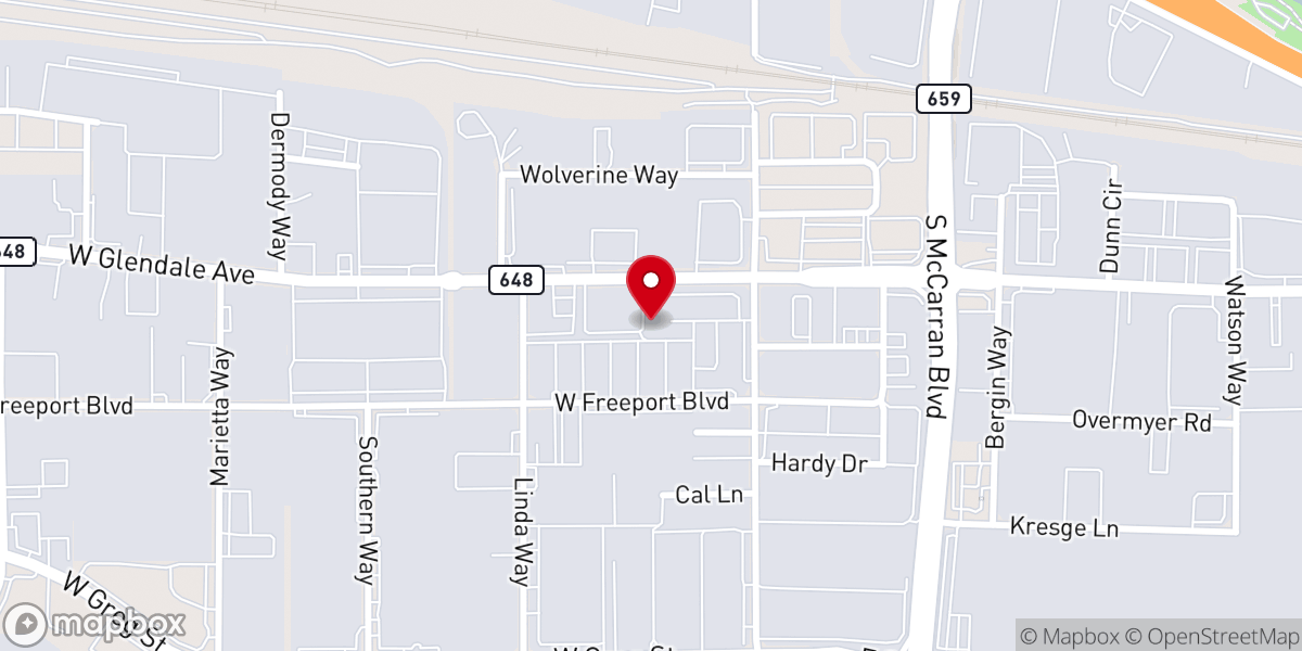 Map showing location of Victory Outreach Reno