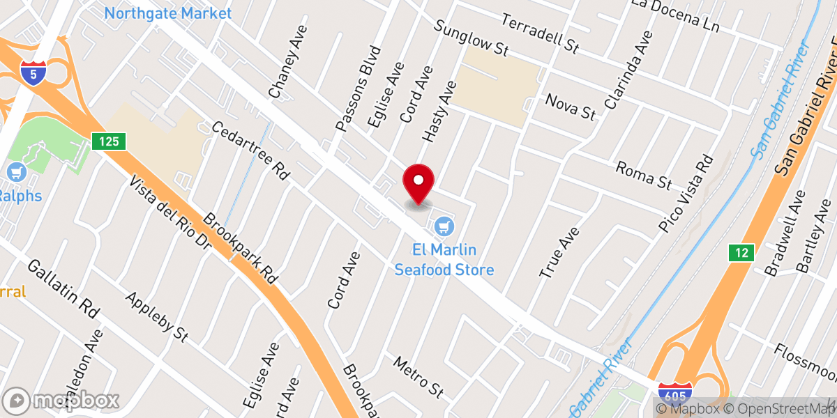 Map showing location of Victory Outreach-S Pico Rivera