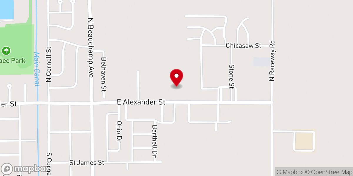 Map showing location of Victory Temple Baptist Church
