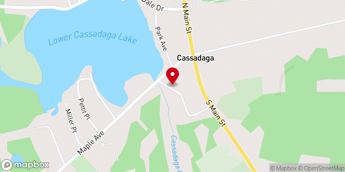 Map showing location of Village Of Cassadaga