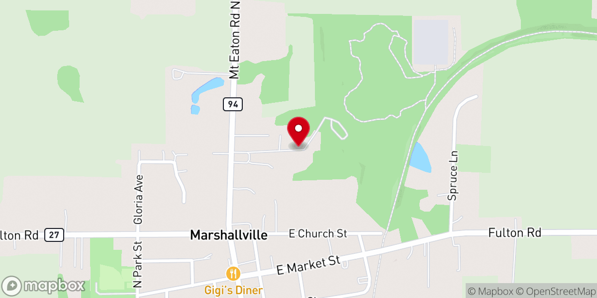 Map showing location of Village of Marshallville Utilities Office