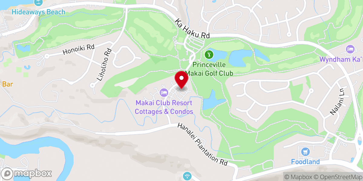 Map showing location of Villas of Kamalii