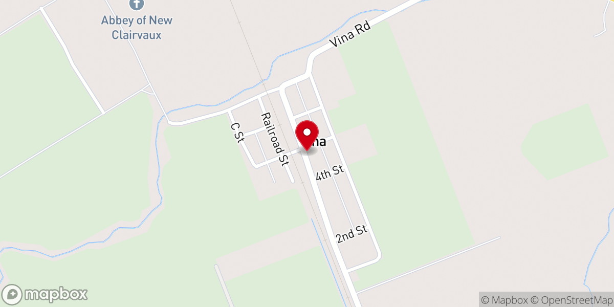 Map showing location of Vina