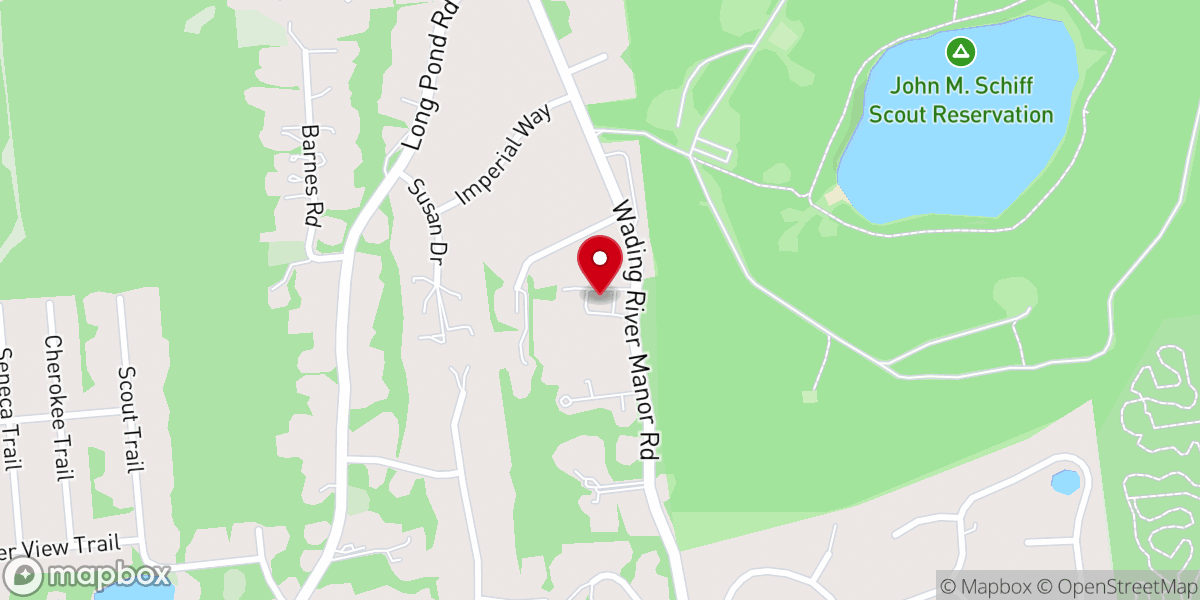 Map showing location of Wading River Baptist Church
