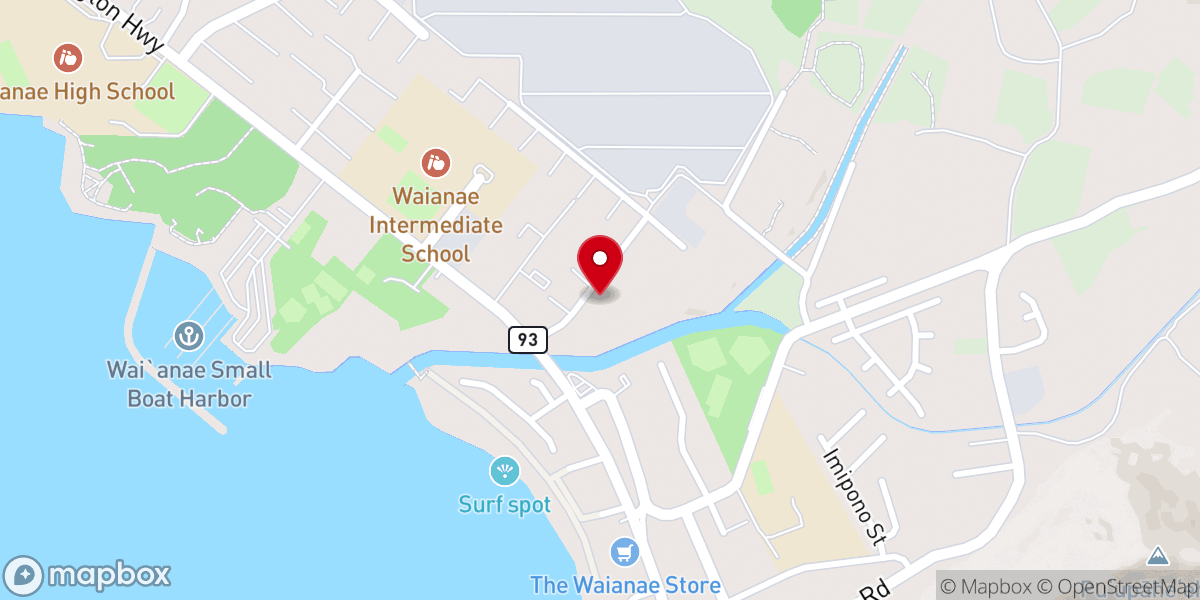 Map showing location of Waiʻanae Baptist Church