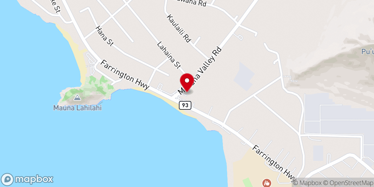 Map showing location of Waianae Assembly of God