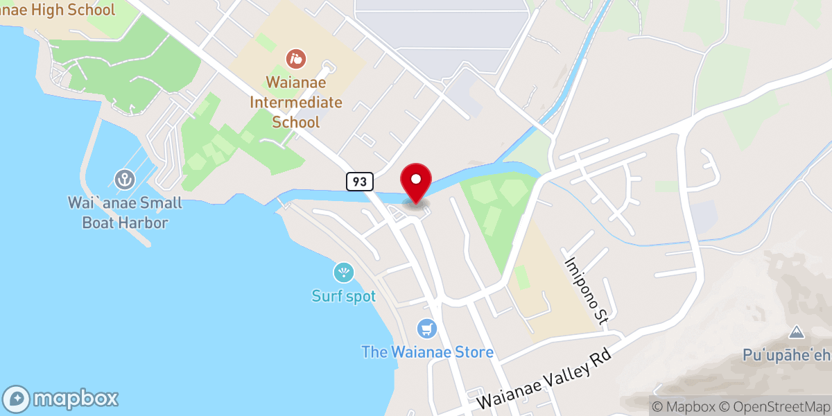 Map showing location of Waianae Hongwanji Mission