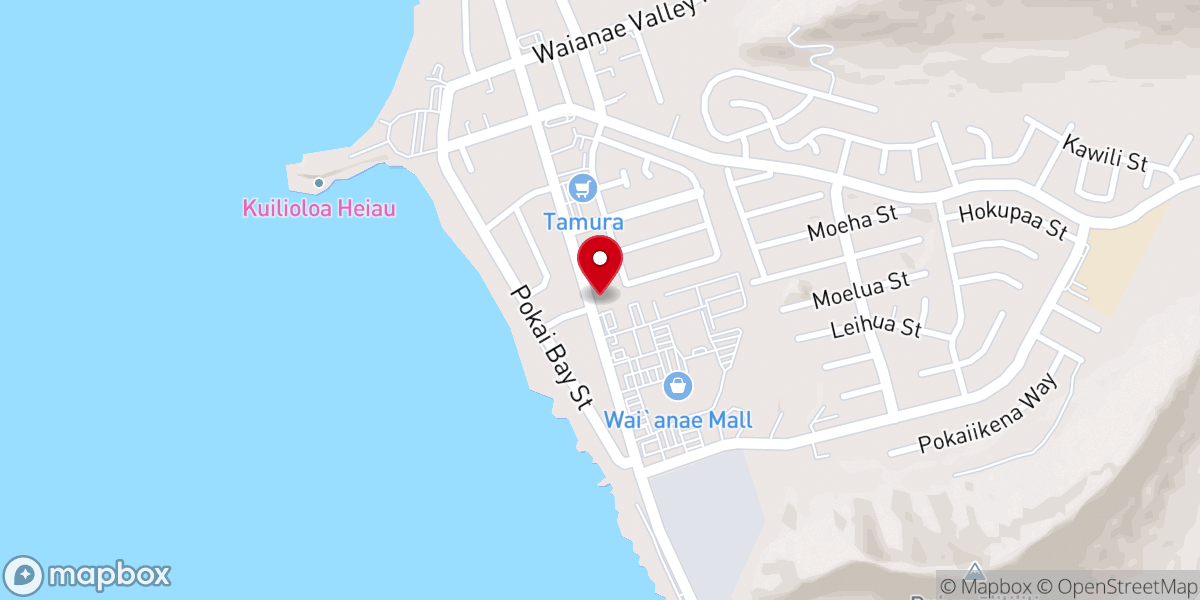 Map showing location of Waianae Seventh-day Adventist Church