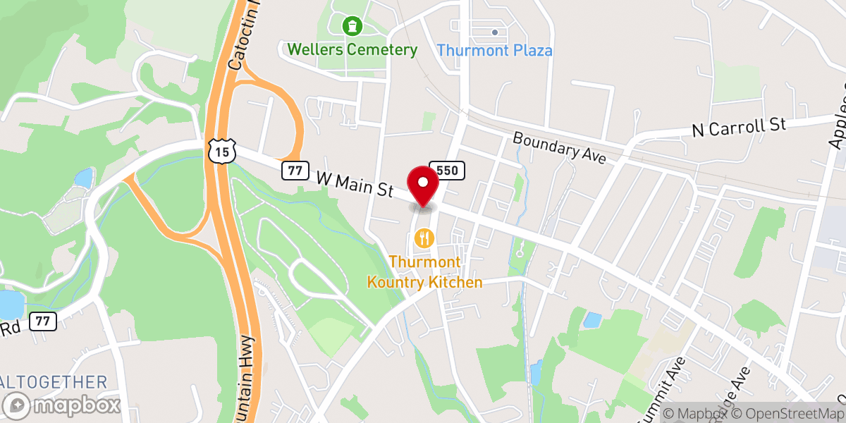 Map showing location of Walkersville Christian