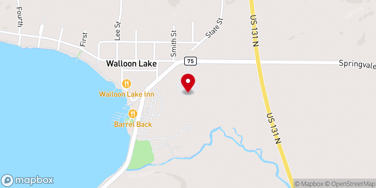 Map showing location of Walloon Lake Community Church