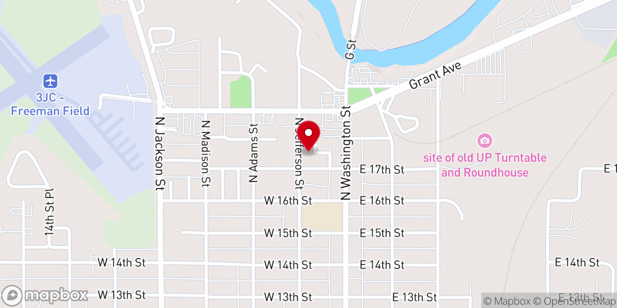 Map showing location of Ward Chapel AME Church