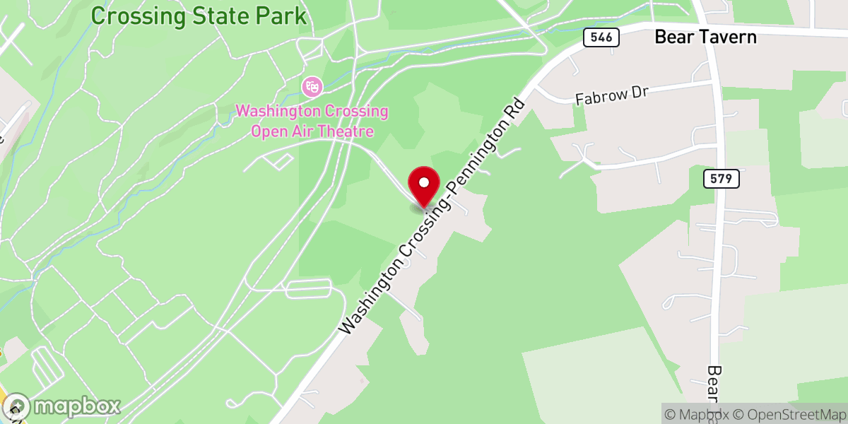 Map showing location of Washington Crossing State Park