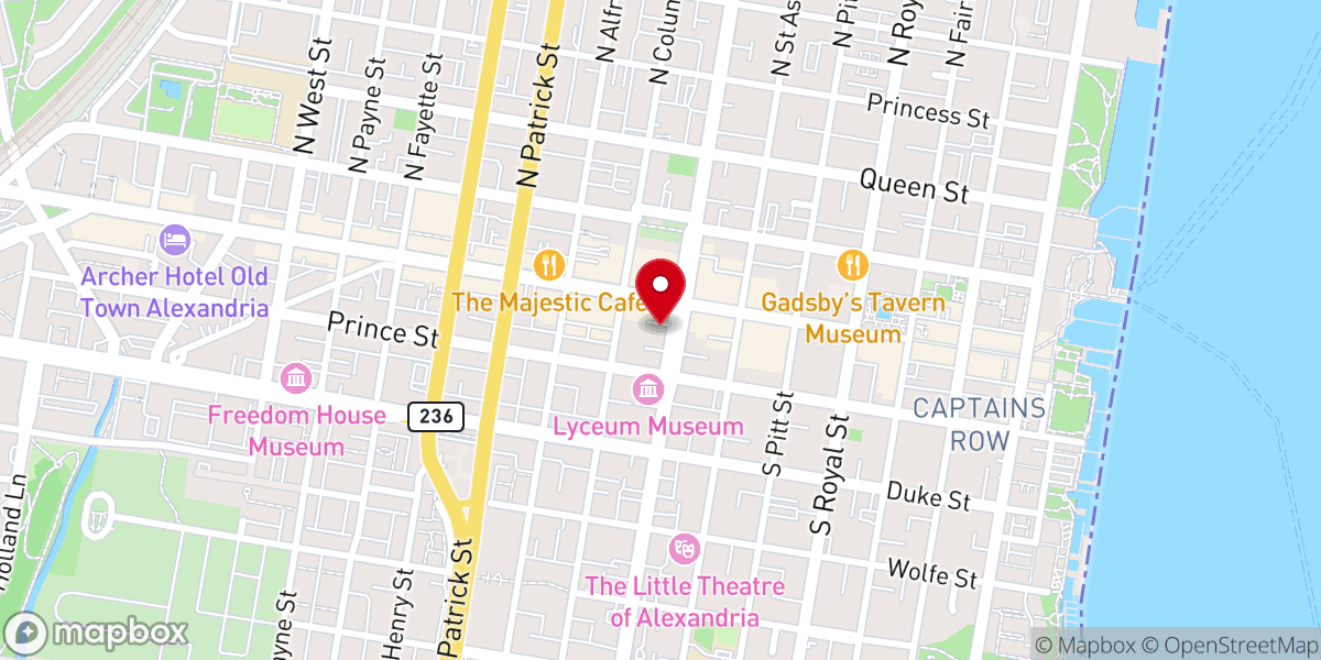 Map showing location of Washington Street UMC