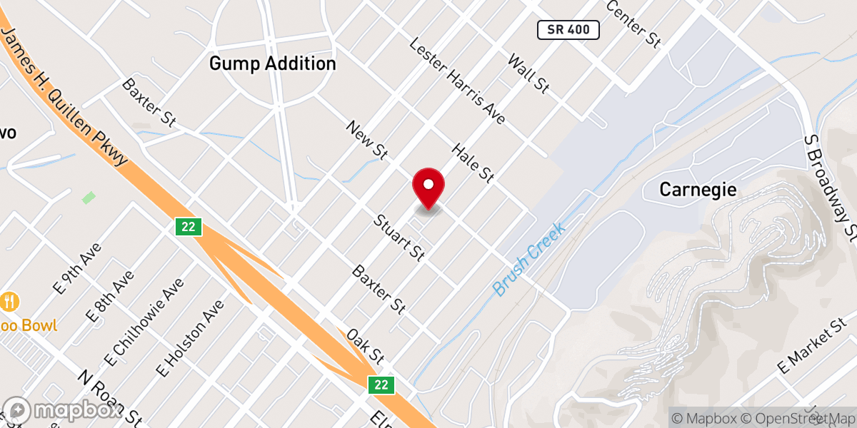 Map showing location of Watauga Avenue Presbyterian