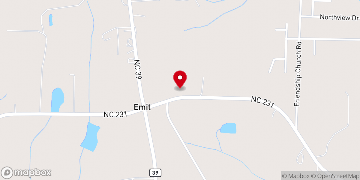 Map showing location of Watkins Chapel Baptist Church