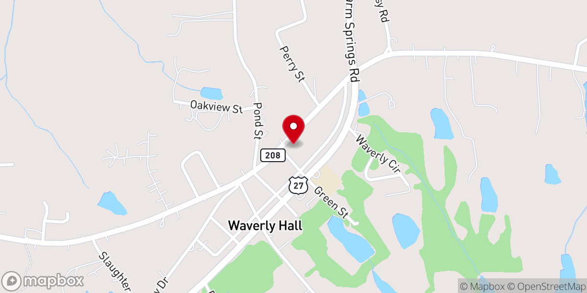 Map showing location of Waverly Hall Methodist Church