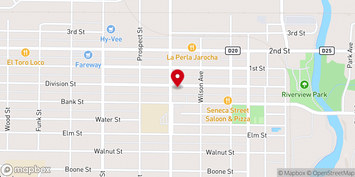 Map showing location of Webster City Church of Christ