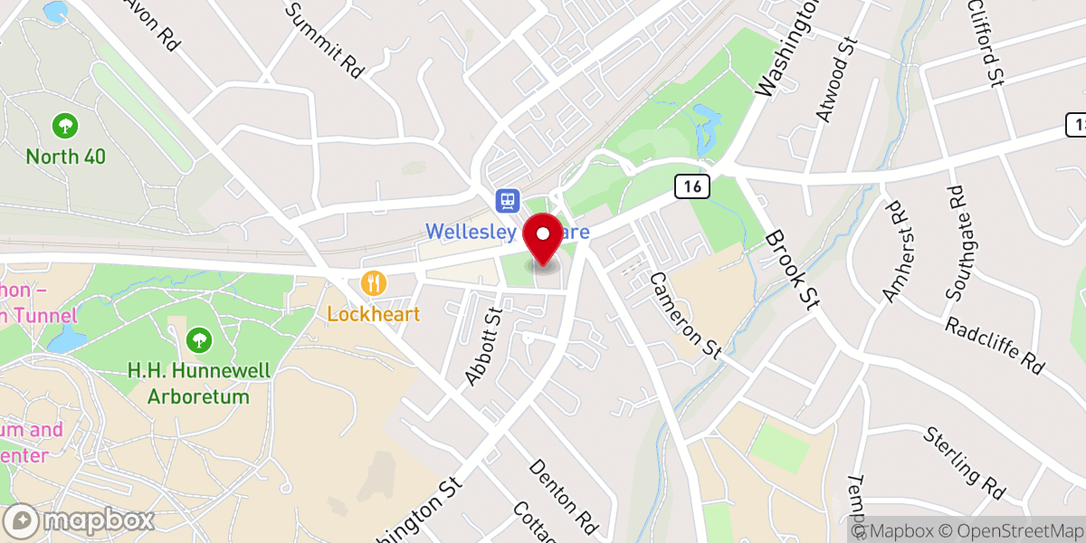 Map showing location of Wellesley Congregational (Village) Church