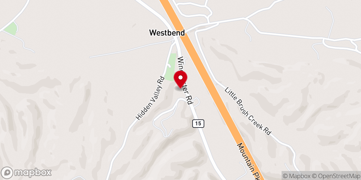 Map showing location of West Bend First Church of God
