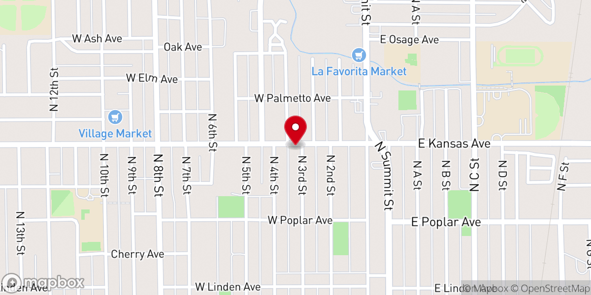 Map showing location of West Kansas Avenue Church of God