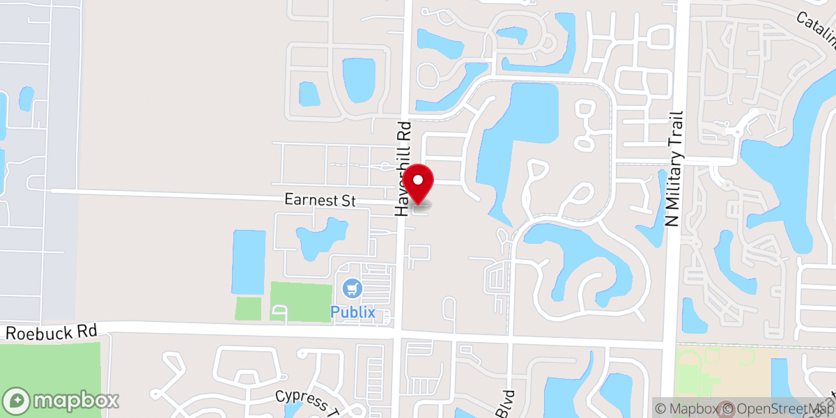 Map showing location of West Palm Beach Church of Christ
