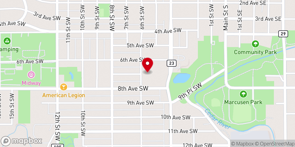 Map showing location of Westminister Presbyterian Church