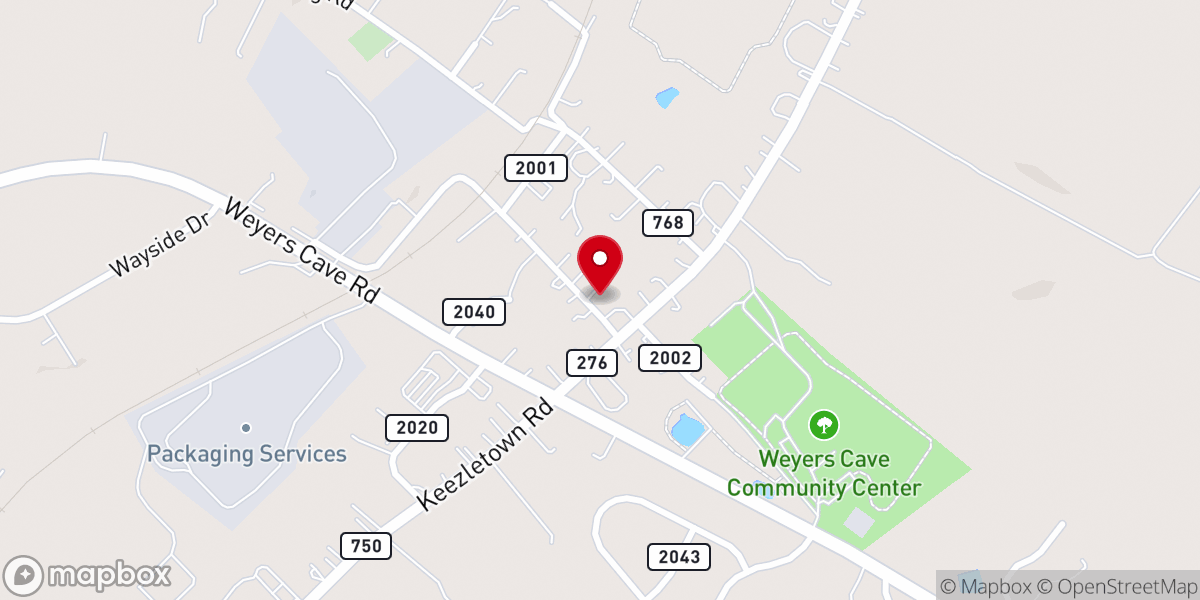 Map showing location of Weyers Cave United Methodist